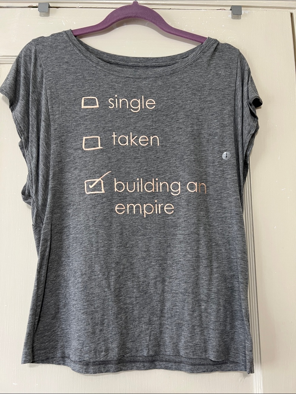 aerie Gray Graphic Tee with Rose Gold Text - 'Building an Empire'